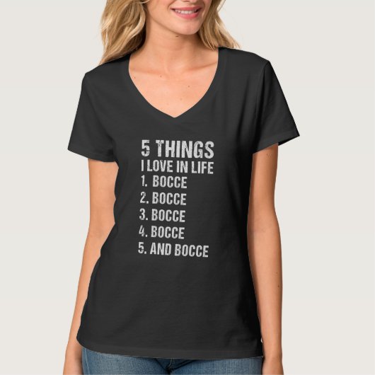 Sport 5 Things I Love In Life Bocce Premium Tシャツ (正面)