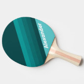 Sport Aqua Fade Stripes with Name 卓球ラケット (横)