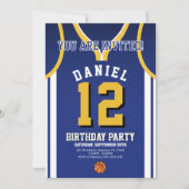 Sport Basketball 12 Birthday Invite  招待状 (正面)