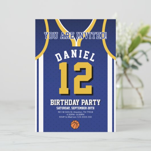 Sport Basketball 12 Birthday Invite  招待状 (スタンド正面)