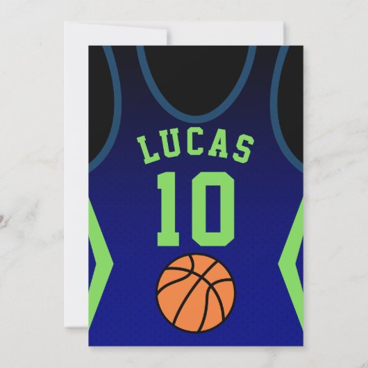 Sport Basketball Birthday Invitation  招待状 (裏面)