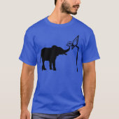 sport basketball playing elephant funny retro tシャツ (正面)