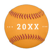 Sport Birthday gift idea custom name text orange 野球ボール (裏面)