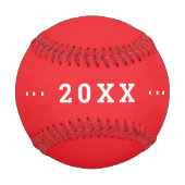 Sport Birthday gift idea custom name text red 野球ボール (裏面)