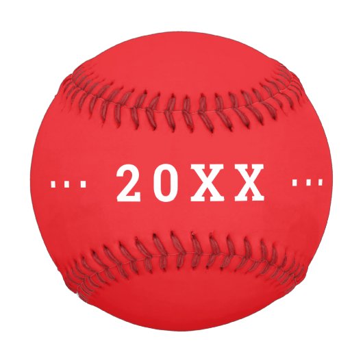 Sport Birthday gift idea custom name text red 野球ボール (裏面)