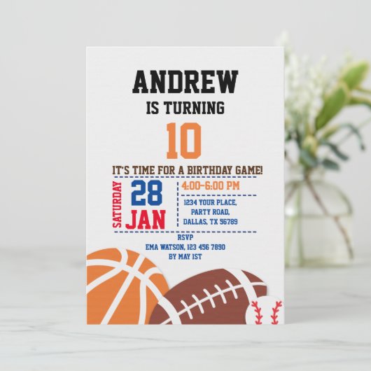 Sport Birthday Invitation 招待状 (スタンド正面)