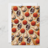 Sport birthday invite Basketball Baseball Football 招待状 (裏面)