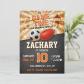 Sport birthday invite Soccer Football AFL 招待状 (スタンド正面)