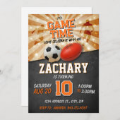 Sport birthday invite Soccer Football AFL 招待状 (正面/裏面)