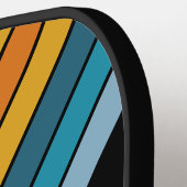 Sport Black Rainbow Striped with Name ピックルボールラケット (左詳細)