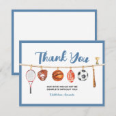 Sport Boy Ball All Star Themed Party Baby Shower サンキューカード (正面/裏面)