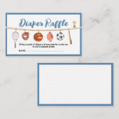 Sport Boy Ball All Star Themed Party Diaper Raffle エンクロージャーカード (正面/裏面)