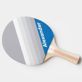 Sport Cloudy Blue Sky Stripes with Name 卓球ラケット (横)