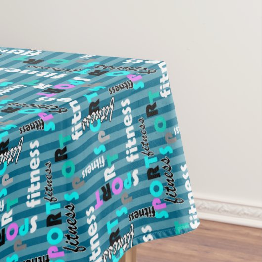 sport fitness bright text pattern for sportswear テーブルクロス (インサイチュ)