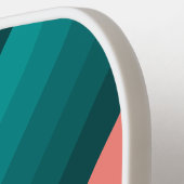 Sport Flamingo Aqua Stripes with Name ピックルボールラケット (左詳細)