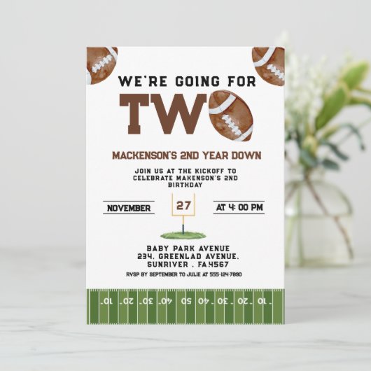 Sport Football  Second Birthday 2nd year Down 招待状 (スタンド正面)