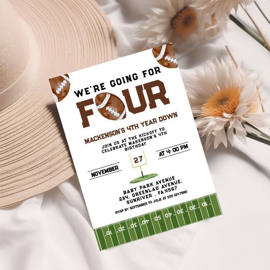 Sport Football  Second Birthday 4th year Down 招待状