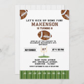 Sport Football  Second Birthday 8th year Down 招待状 (正面/裏面)