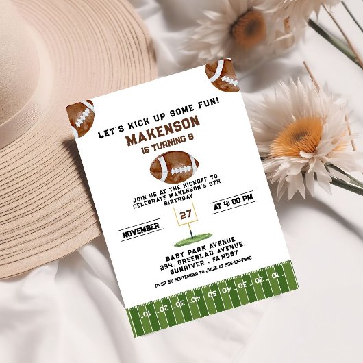 Sport Football  Second Birthday 8th year Down 招待状