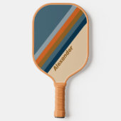 Sport Indigo Horizon Stripes with Name ピックルボールラケット (裏面)