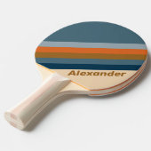 Sport Indigo Horizon Stripes with Name 卓球ラケット (正面アングル)