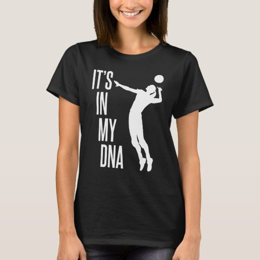 Sport Love Training Player Women DNA Volleyball Tシャツ (正面)