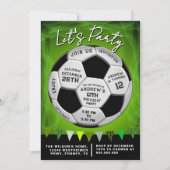 Sport Lovers Soccer Ball Boys Birthday 招待状 (正面)