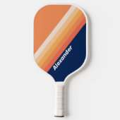 Sport Ocean Sun Fall Stripes with Name ピックルボールラケット (裏面)