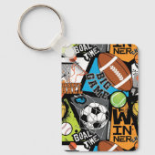 Sport Pattern With Balls キーホルダー (正面)
