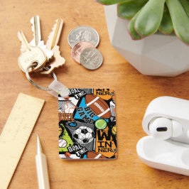 Sport Pattern With Balls キーホルダー