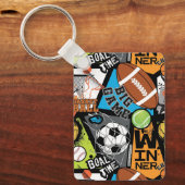 Sport Pattern With Balls キーホルダー (正面)