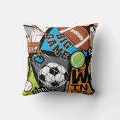 Sport Pattern With Balls クッション (裏面)
