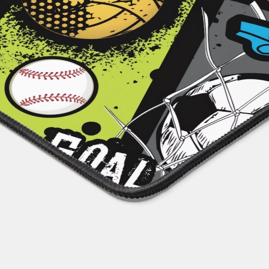 Sport Pattern With Balls デスクマット (コーナー)
