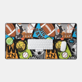 Sport Pattern With Balls デスクマット