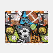 Sport Pattern With Balls ドアマット (正面)