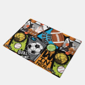 Sport Pattern With Balls ドアマット (アングル)