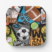 Sport Pattern With Balls ペーパープレート (正面)