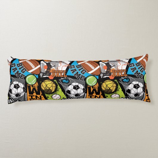 Sport Pattern With Balls ボディピロー (裏面)