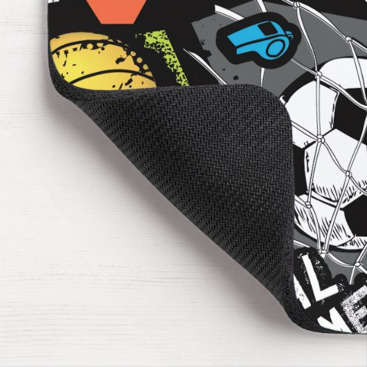 Sport Pattern With Balls マウスパッド (コーナー)