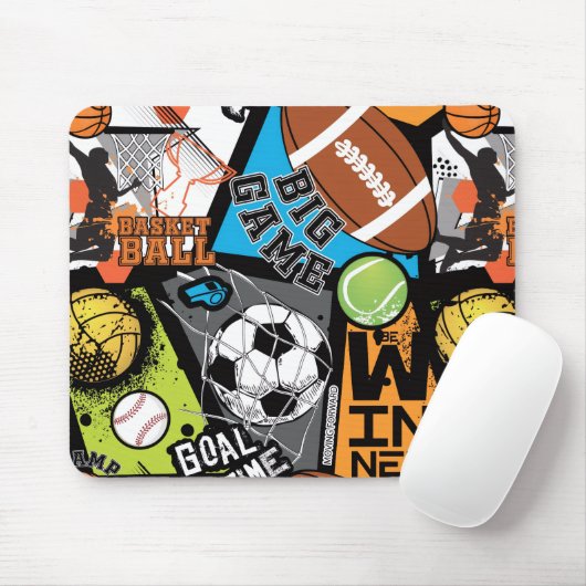 Sport Pattern With Balls マウスパッド (マウス)