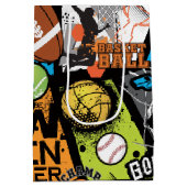 Sport Pattern With Balls ミディアムペーパーバッグ (裏面)