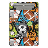 Sport Pattern With Balls ミニクリップボード (正面)