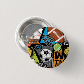 Sport Pattern With Balls 缶バッジ (正面&裏面)