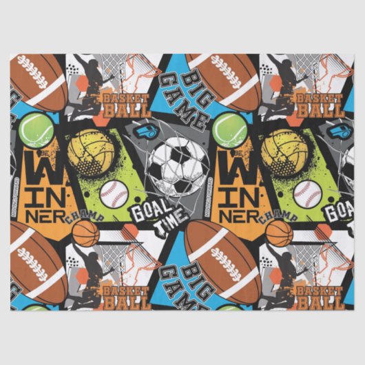 Sport Pattern With Balls 薄葉紙 (正面)