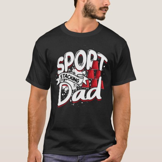 Sport Stacking Dad Speed Stacker Sport Stacking re Tシャツ (正面)