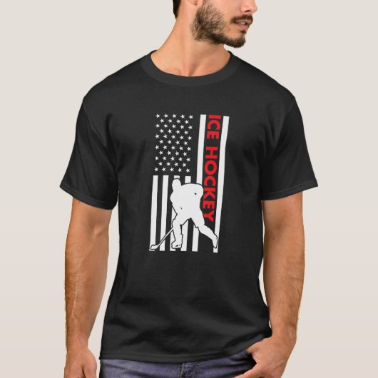 Sport Us Flag Ice Hockey Premium Tシャツ (正面)