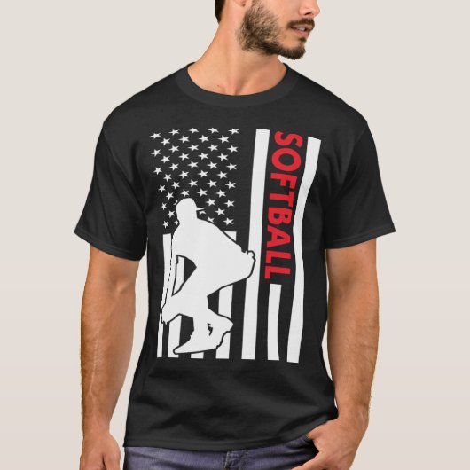 Sport Us Flag Softball Tシャツ (正面)