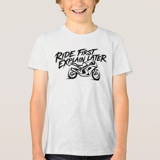 Sportbike Rider Action Mentality トライブレンドＴシャツ (正面)