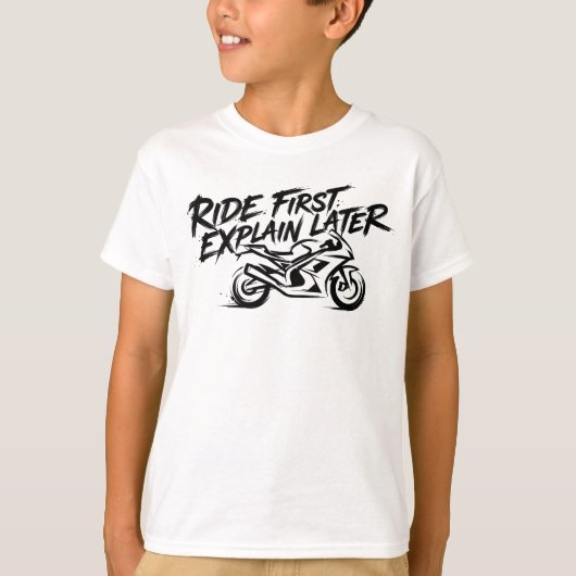 Sportbike Rider Action Mentality Tシャツ (正面)