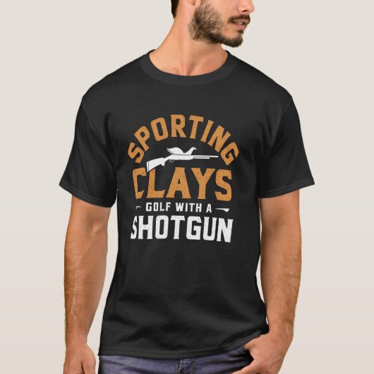 Sporting Clays Golf with a Shotgun Funny Hunter Gi Tシャツ (正面)